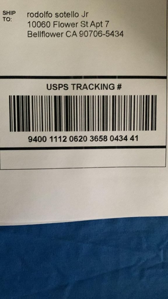 Delivery proof tracking receipt USA state 1